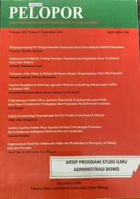 Image of PELOPOR: jurnal pemikiran administrasi publik dan bisnis, sosial, dan politik vol. viii no. 3 september 2014