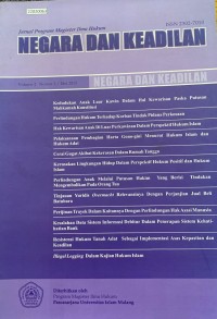 Image of Jurnal program magister ilmu hukum: negara dan keadilan vol. 2 no. 2 mei 2013