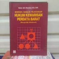 Image of Beberapa masalah pelaksanaan hukum kewarisan perdata barat( burgerlijk wetboek)