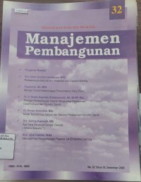 Image of Memadukan ilmu dan praktek : Manajemen pembangunan no. 32. IX. 2000