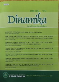 Image of Dinamika : Jurnal ilmiah ilmu hukum XXV. no 45. 2017
