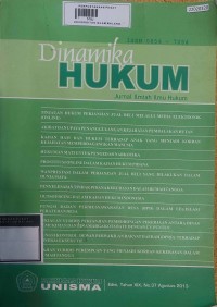 Image of Dinamika hukum : jurnal ilmiah ilmu hukum vol. XIX. no 37. 2013