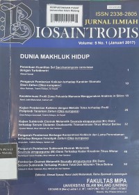 Image of Jurnal ilmiah biosaintropis vol.5 no.1 2017