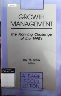 Image of Growth management: the planning challenge of the 1990's
