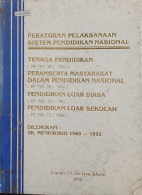 Image of Peraturan pelaksanaan sistem pendidikan nasional