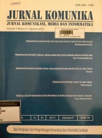 Image of Jurnal komunika : jurnal komunikasi, media dan informatika vol. 2. no. 2. / agustus 2013
