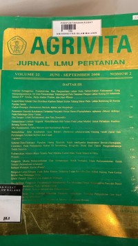 Image of AGRIVITA: jurnal ilmu pertanian Vol. 22 no. 2 juni-september 2000