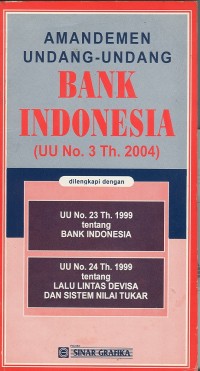 Image of Amandemen undang-undang bank indonesia(UU no 3 th. 2004)
