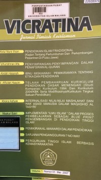 Image of VICRATINA: jurnal ilmiah keislaman Vol. 1 no. 1 (Mei 2007)