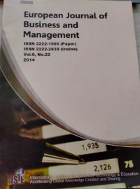 Image of European journal of business and management vol. 6. no. 22. 2014