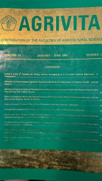 Image of AGRIVITA: contribution of the faculties of agricultural sciences Vol. 14 no. 1 january-june 1991