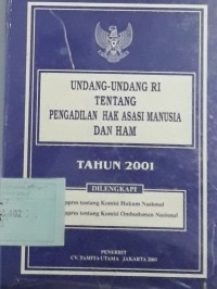 Image of Undang-undang RI tentang pengadilan hak asasi manusia dan HAM tahun 2001