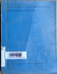 Image of An introduction to the principles of transformational syntax