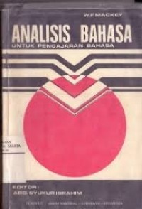Image of Analisis bahasa: untuk pengajaran bahasa