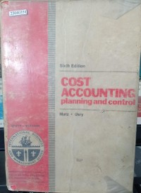 Image of Cost accounting: planning and control