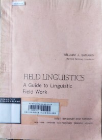 Image of Field linguistics: a guide to linguistics field work