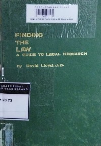 Image of Finding the law a guide to legal research
