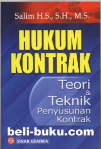 Image of Hukum kontrak: teori dan teknik penyusunan kontrak