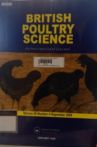Image of British poultry science : an international journal vol. 50. no. 6. 2009
