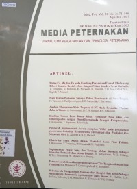 Image of Media peternakan : jurnal ilmu pengetahuan dan teknologi peternakan vol. 30. no. 2. 2007