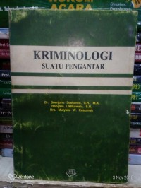 Image of Kriminologi: suatu pengantar