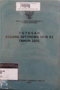 Image of Putusan sidang istimewa MPR RI tahun 2002