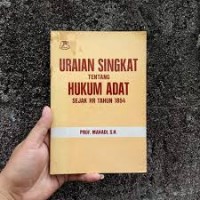 Image of Uraian singkat tentang hukum adat sejak RR tahun 1854
