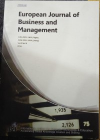 Image of European journal of business and management vol. 6. no. 18. 2014