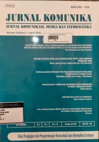 Image of Jurnal komunika : jurnal komunikasi, media dan informasi vol. 5. no. 1 / april 2016