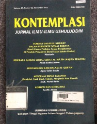 Image of Kontemplasi jurnal ilmu-ilmu ushuluddin vol.01 no. 2 , november 2013
