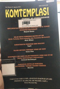 Image of Komtemplasi journal ke-ushuluddinan vol.2 no.1, agustus 2014