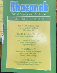 Image of Khazanah : jurnal aswaja dan keislaman ed. 2 , 1999
