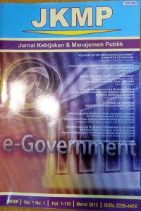 Image of JKMP: jurnal kebijakan & manajemen publik vol. 1. No. 1. 2013