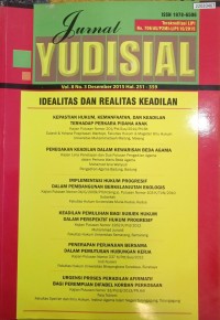 Image of Jurnal yudisial : idealitas dan realitas keadilan vol. 8. np. 3. 2015