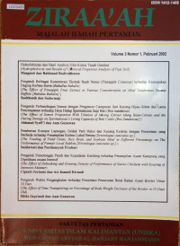 Image of Ziraa'ah : majalah ilmiah pertanian vol. 3. no. 1. 2002
