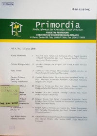 Image of Primordia : media informasi dan komunikasi ilmiah pertanian vol. 4. no. 1. maret 2008