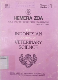 Image of Hemera zoa : the indonesian journal of veterinary science vol. 75. no. 1. 1992