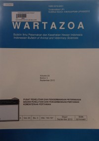 Image of Wartazoa : buletin ilmu peternakan dan kesehatan hewan indonesia vol. 23. No. 3. 2013