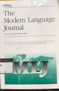 Image of The modern language journal vol. 93 no. 2. 2009