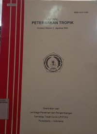 Image of Jurnal peternakan tropik vol. 2. no. 2. 2002