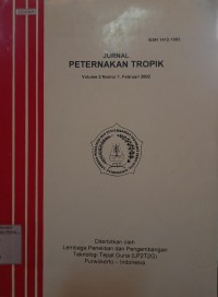 Image of Jurnal peternakan tropik vol. 2. no. 1. 2002