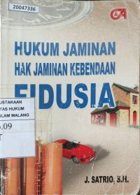 Image of Hukum jaminan hak jaminan kebendaan fidusia