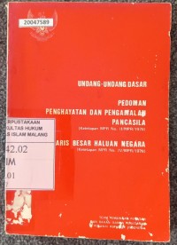 Image of Undang-undang dasar pedoman penghayatan dan pengamalan pancasila (ketetapan mpr no. ii/mpr/1978) garis-garis besar haluan negara (ketetapan mpr no. iv/mpr/1978)