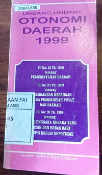 Image of Undang-undang otonomi daerah 1999