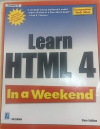 Image of Learn HTML 4 In a weekend