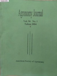 Image of Agronomy Journal vol. 96 no. 1. 2004
