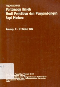 Image of Proceedings pertemuan ilmiah hasil penelitian dan pengembangan sapi Madura