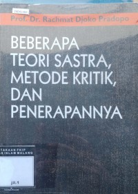 Image of Beberapa teorisastra, metode kritik, dan penerapannya