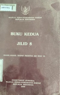 Image of Buku Kedua (Hasil-Hasil Rapat Panitia AD HOC II) Jilid 8