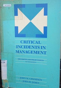 Image of Critical incidents in management